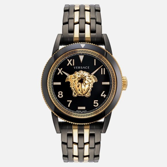 Versace Mens Two Tone 43mm Bracelet Fashion Watch